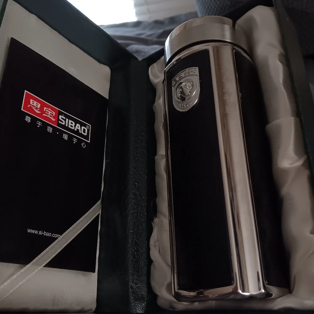 Sterling Silver 999 Inner Bladder Leather Insulation Filter Cup High-end Busines - Picture 4 of 11